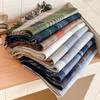 111% pure blue-gray plaid scarf for men and women, winter knitted to keep warm, high-end temperament plaid scarf