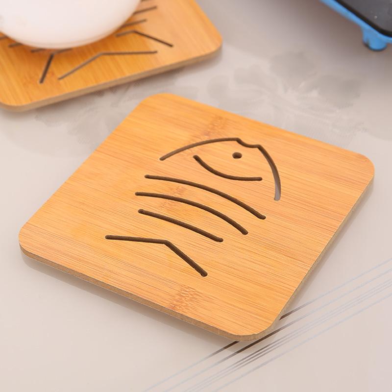 Creative Hollow Non-slip and Anti-scalding Pad Wooden Insulation Pad Dining Table Tea Set