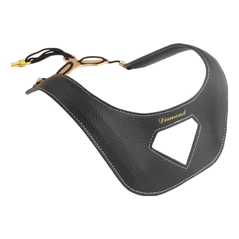 Saxophon-Halsgurt Länge verstellbar Leder Saxophon-Lanyard Doppel-Schultergurt für Saxophon Bass Tenor Alt