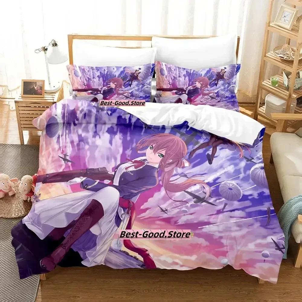 Spel Girls Frontline Anime Kawaii Tryckt Sängset Påslakan Örngott Sängkläder Sänglinne Lakan Täcke Drottning King Size