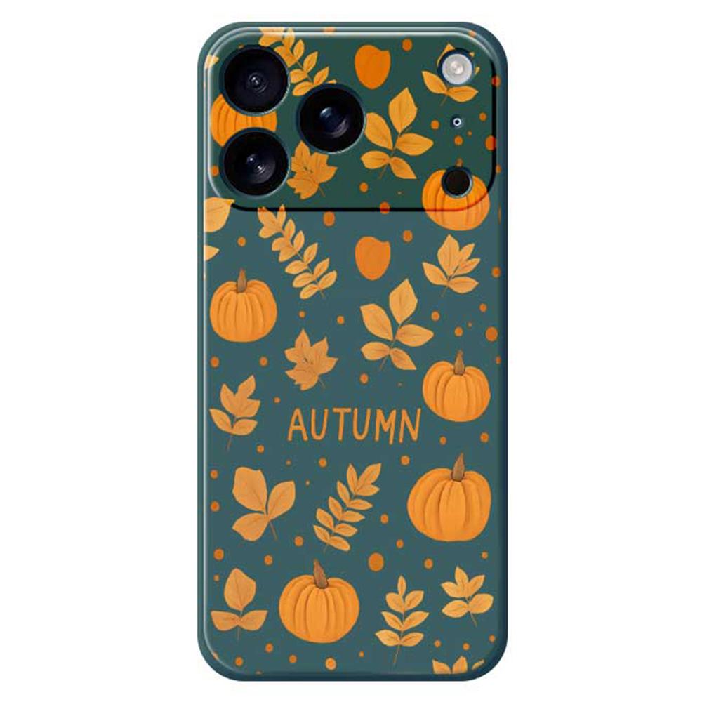 For iPhone 17 Pro Case Autumn Theme Pattern Printing Straight Edge TPU Phone Back Cover