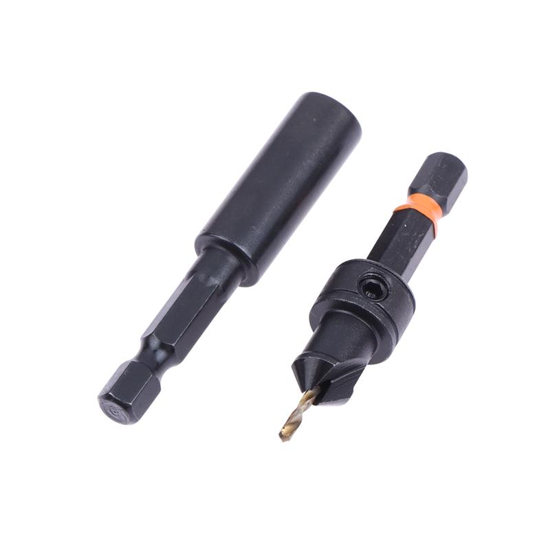 12-delige Titanium-Gecoate Zeskant Verzonken Boor Set Met Vervangbare Boren, Magnetische Houder & L-Sleutel. Boormachine Compatibel Voor Snel