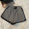 Elastische Taille Plaid Shorts Frau Koreanische Mode Breite Bein Shorts Frau Casual Einfache Gerade Kurze Hosen Frau Sommer