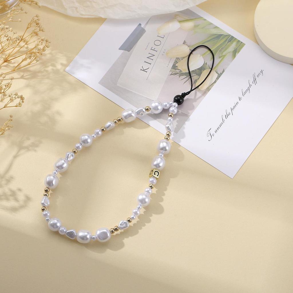 Stylish Floral Pearl Beaded Phone Lanyard for Women – Light Luxury, High-End Feel, Anti-Lost Chain