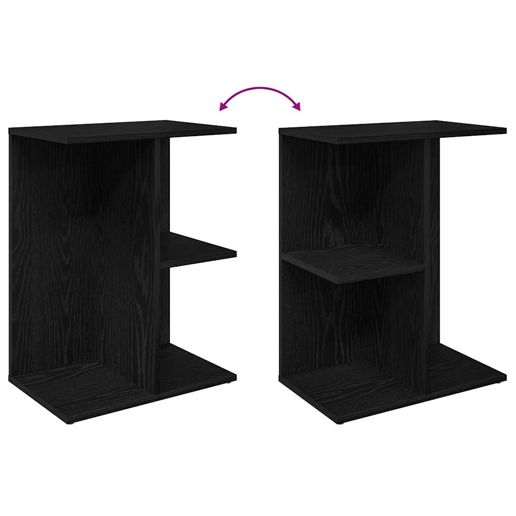 Nightstand Black Oak Effect 46.5 x 29 x 61 cm Engineered Wood