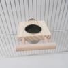 Parrot Feeder Perch for Cage Hanging Bird Feeders with Stainless Steel Food Water Bowl Feeding Cups with Perch Platform