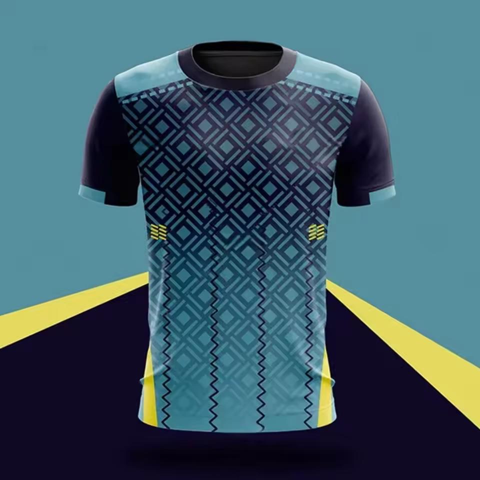 Men's T-Shirts Crew Neck Short Sleeve Colourful Print Tennis Series Sportswear T-Shirt Gym Tops Short Sleeved O-Neck Tshirts