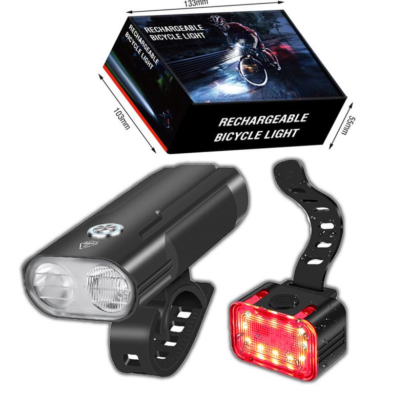 Waterproof Outdoor Bicycle Light Set: Easy-Install Front & Tail Lights for Night Riding