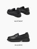 Red Dragonfly Women's Black Leather Loafers - 2025 Autumn Collection, Thick Heel for Middle-aged & Elderly.