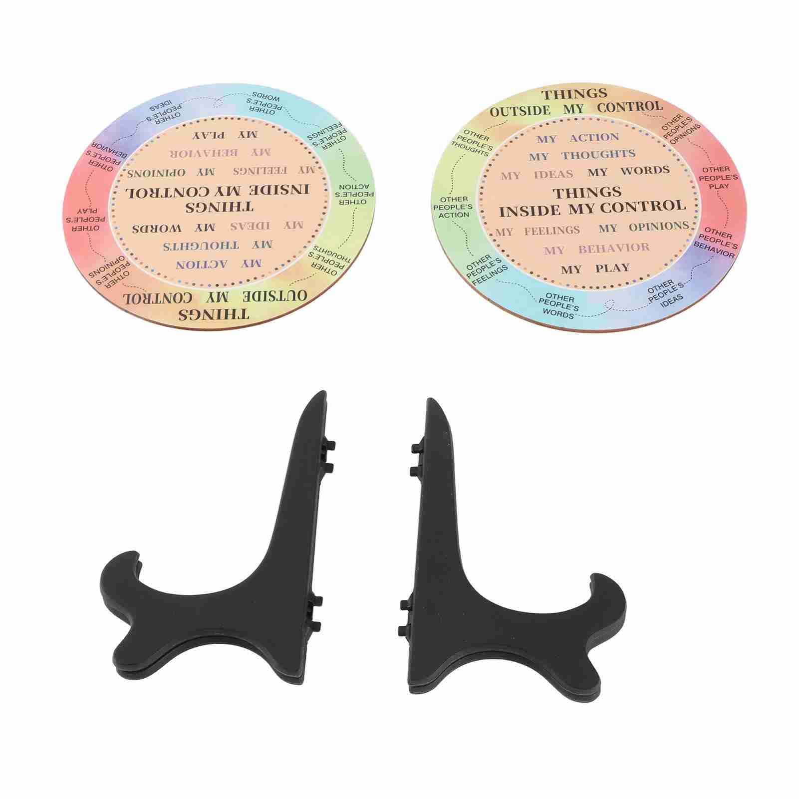 2 шт. Деревянное колесо чувств, расслабляющее, успокаивающее, диаграмма колеса эмоций с пластиковой подставкой для ментального здоровья