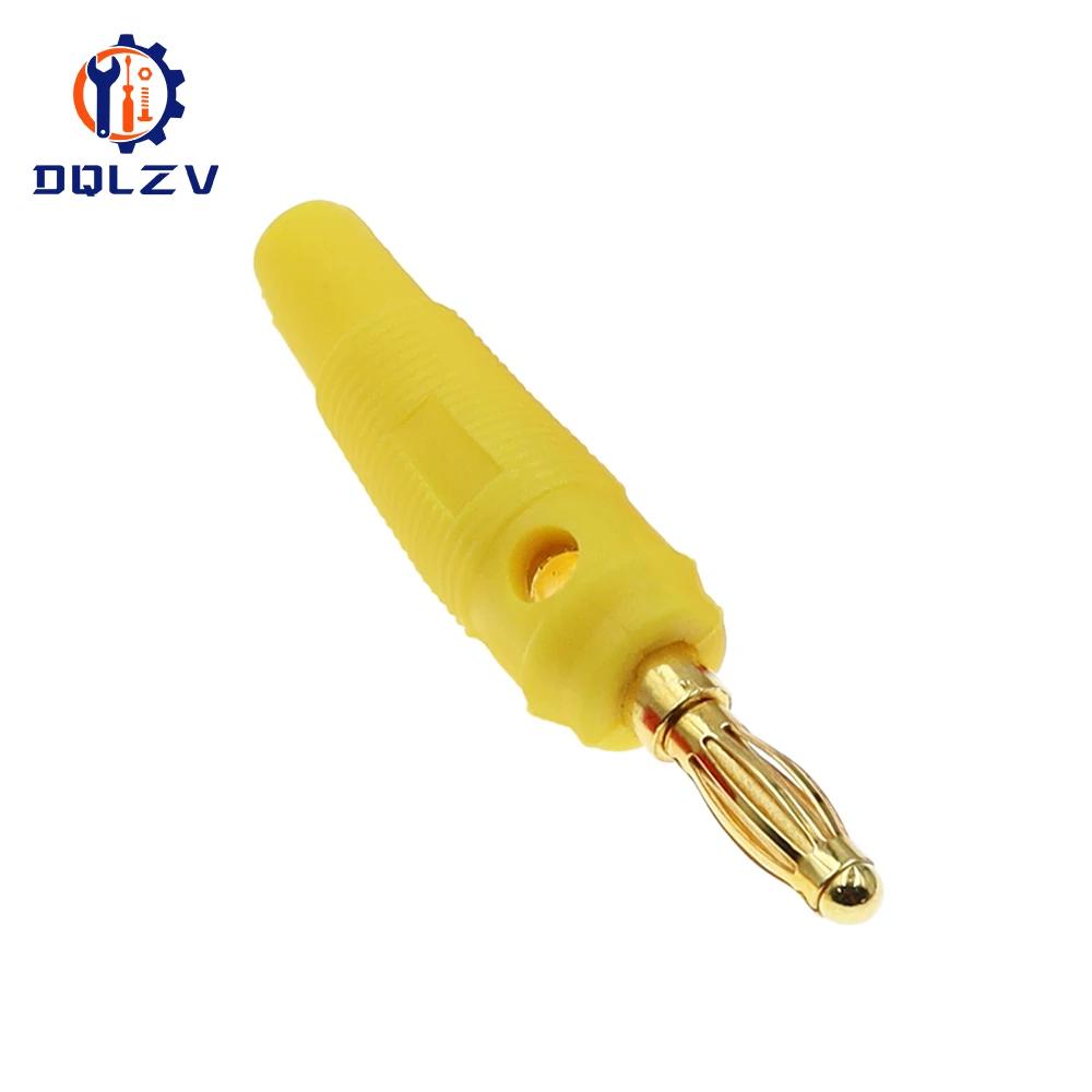 4mm Plugs Gold Plated Musical Speaker Cable Wire Pin Banana Plug Connectors Socket Red Black Blue Green Yellow