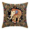 Floral Print Elephant Cushion Cover Vintage Pattern Throw Pillow Cover  Sofa Decoration