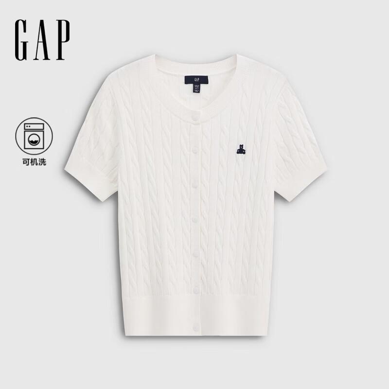 Gap Women's Logo Cable Knit Short Sleeve Cardigan
