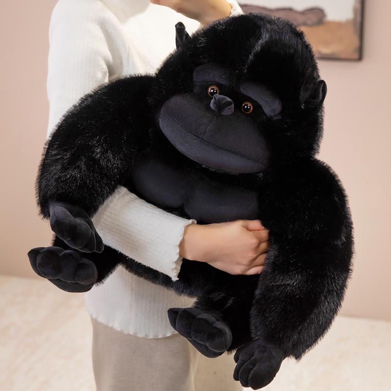 25/35/45CM Giocattoli di Peluche Scimmia Gorilla Nera Simulazione Morbida Peluche Cartone Animato Bambola Scimmia Realistica Giocattoli per Regali di Compleanno Natale