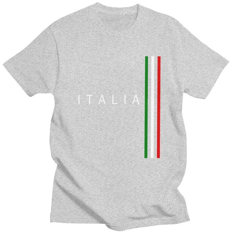 Individuelles Klassisches Italien Flagge T-Shirt Herren Kurzarm Italienisch Stolze T-Shirts Lässige Tee Tops Übergroße T-Shirts Merch