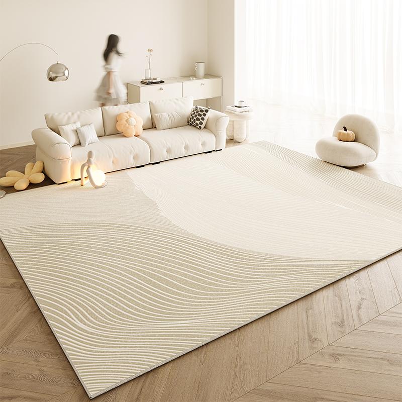 Cream Style Living Room Decoration Line Carpet Large Area Rugs for Bedroom Washable Study Soft Rug Anti-slip Cloakroom Floor Mat