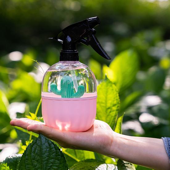 500 ml Sprühflasche, auslaufsicher, großes Fassungsvermögen, tragbar, Gartenbewässerung, Kaktus-Dekor, Gießkanne für Zuhause