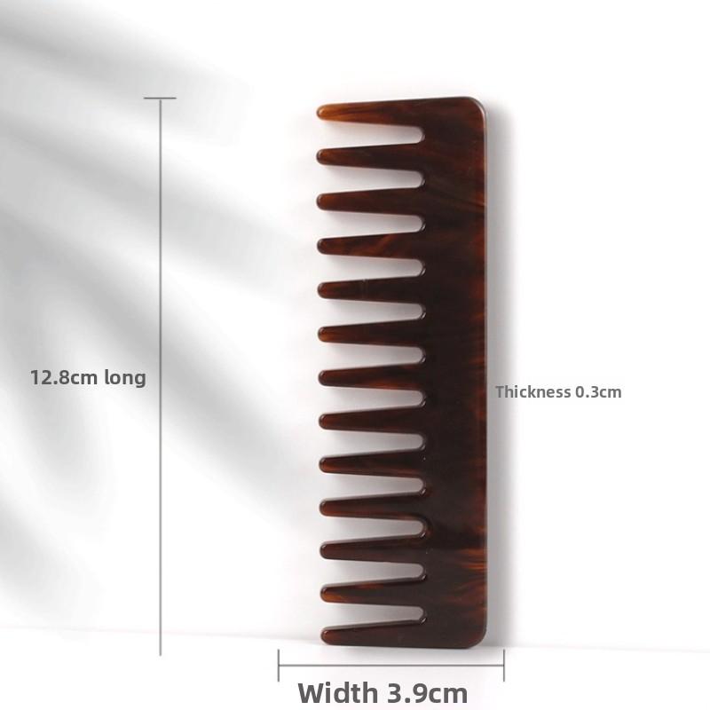 

Retro - Patterned Wide - Tooth Comb Hair Detangler Daily Styling Border Hair Comb Acetate Board Smooth Hair Retro Leopard Crack