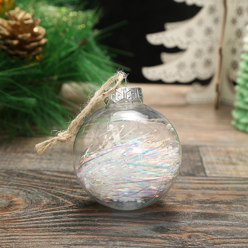 10 Pieces Of 2025 Creative New PET Transparent Snow Ball 6cm Christmas Tree Pendant Christmas Decoration Gift Christmas Ball