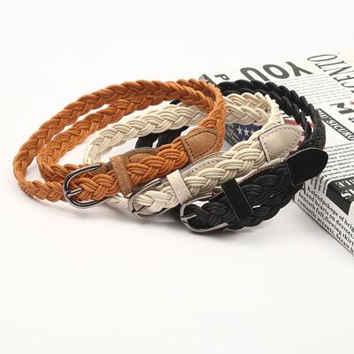 Beautiful Multiple Color Type Twisted Wax Woven Belt For Lady Girl