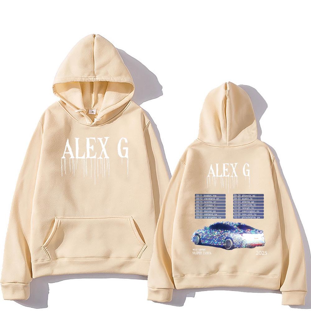 Alex G Artist Hoodies Alex G Tour Fashion Sweatshirts for Women Men Casual Fleece Clothing Two Sides Graphic Hoody Y2K