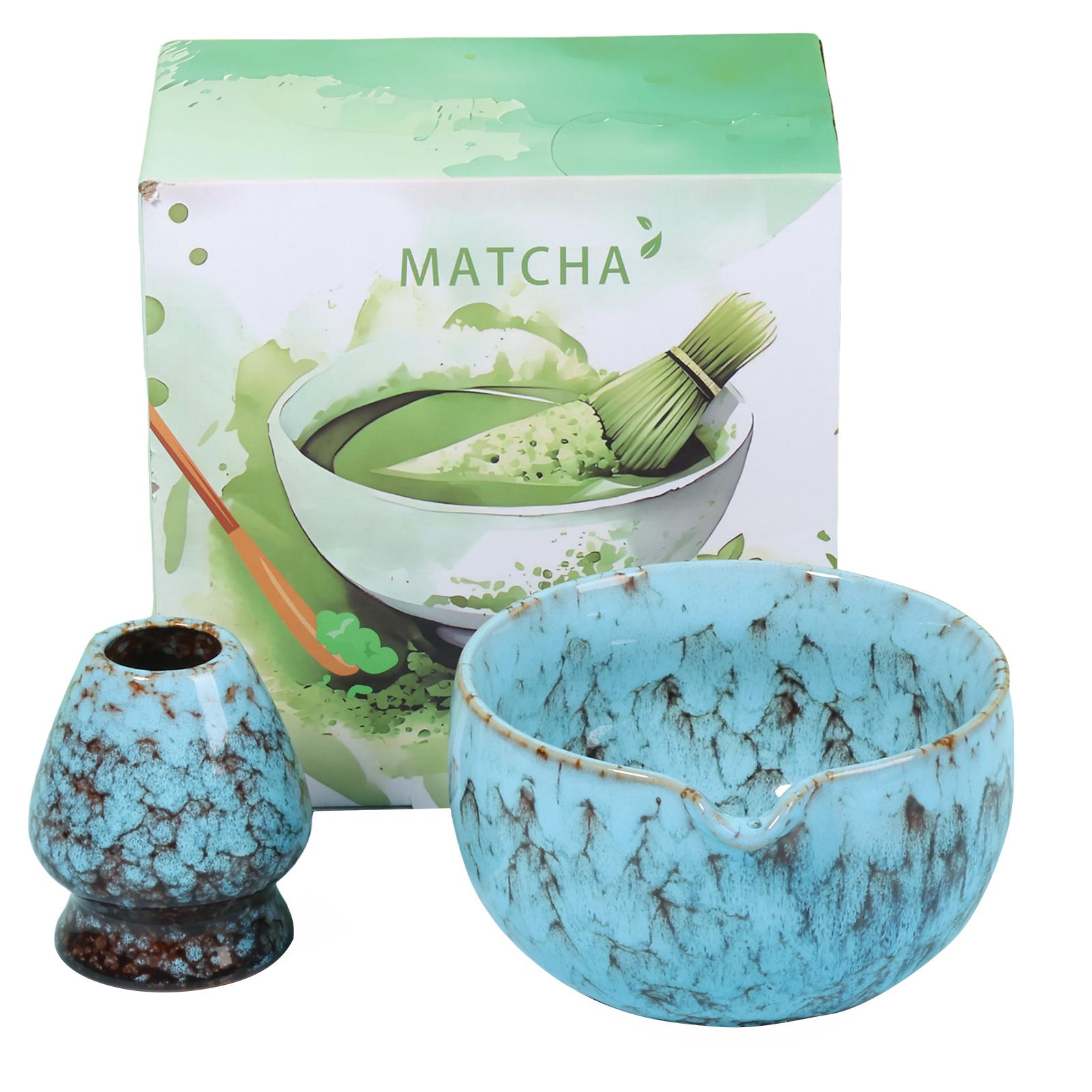 

Matcha Tea Set Ceramic Matcha Bowl Easy to Clean Tea Bowls and Whisk Stand Kits Home Tea-making Tools Accessories Birthday Gifts