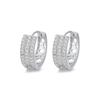 Earrings Women'S Micro-Inlaid Three-Row Diamond Ear Buckles Wide Version Earrings Light Luxury High-End Moisture Temperament Hot Sale