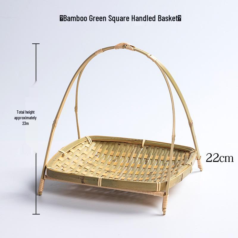 Kreativer Bambus-Webkorb: Kleines Tablett mit Griff für Tee, Snacks oder Gebäck