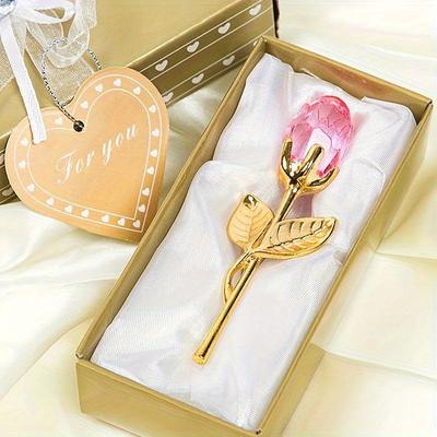 Elegant Mini Crystal Roses - Perfect for Wedding, Engagement and Home Decor | Ideal Gift for Her On Valentine's Day, Mother's Day, Easter and Other