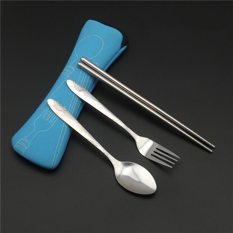 Přenosná nerezová příborová sada - Ideální na cestování a jako dárek