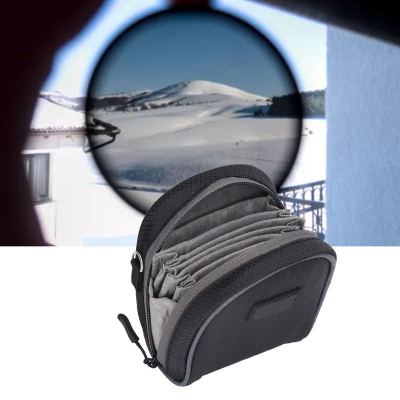 Camera Lens Filter Case Camera Lens Filter Pouch 8 Slot Portable Filters Case Bags Dustproof with Shoulder Strap for Photography