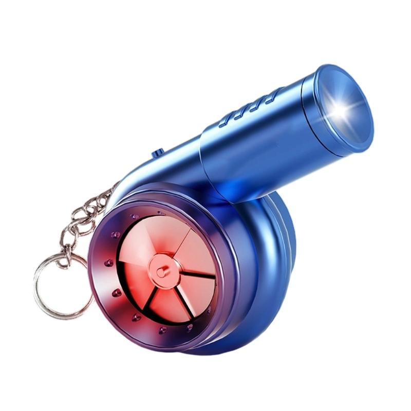 Simulation Turbocharging Keychain with Light and Sound Pendant Charm for Night Visibility and Interactive Play синий
