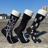 1 Pair of Men's Hip Hop Spider Skull Personality Skateboard Socks