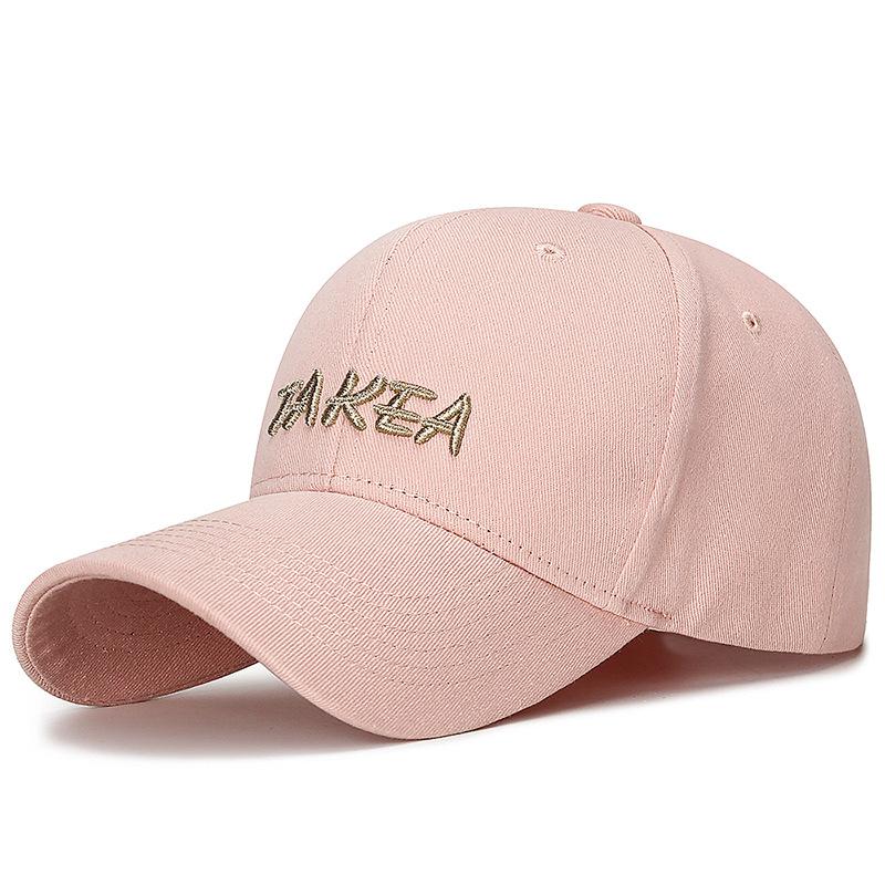 Baseball cap women's Korean version hard top does not collapse fashionable four-season outdoor sun hat curved brim adjustable embroidery letter hat