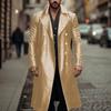 European and American large-size long leather trench coat men's double-breasted leather coat COS German military uniform medieval clothing leat