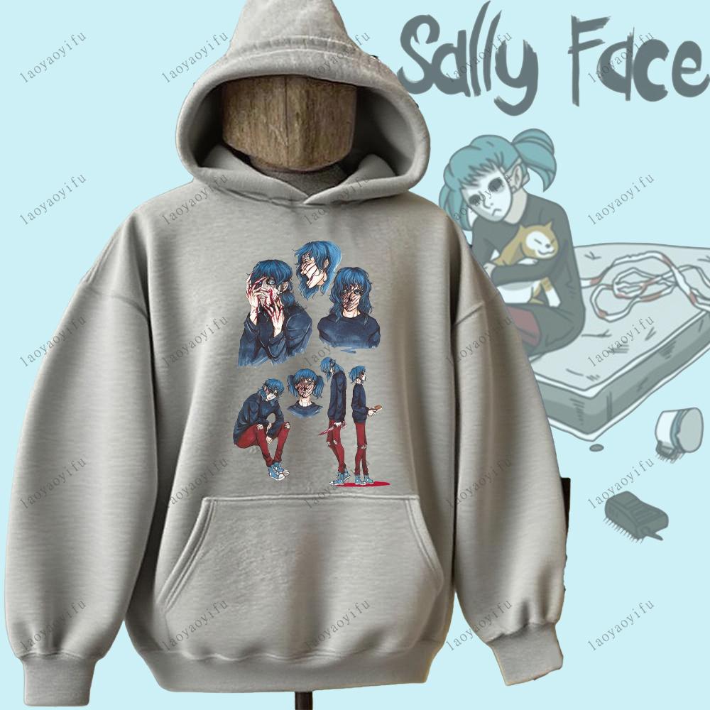 Felpa Sally Face Gioco Horror e Mistero Felpa Sally Face Calda Unisex Donna Uomo Felpa con Cappuccio Felpa Stampata Street Fashion