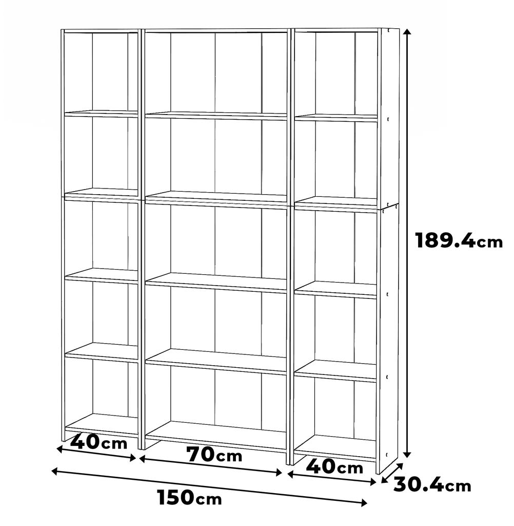Office Bookshelf Black 150cm Bookshelf Toy Cabinet