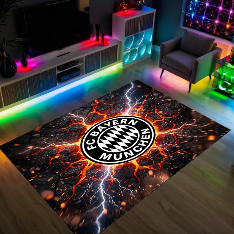 Bayern Munich Design Crystal Velvet Carpet Cozy Non?Slip Printed Rug For Bedroom Living Room Entrance