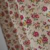 Jingga Rose Print Cotton Linen Semi-Blackout Rod Pocket Curtain