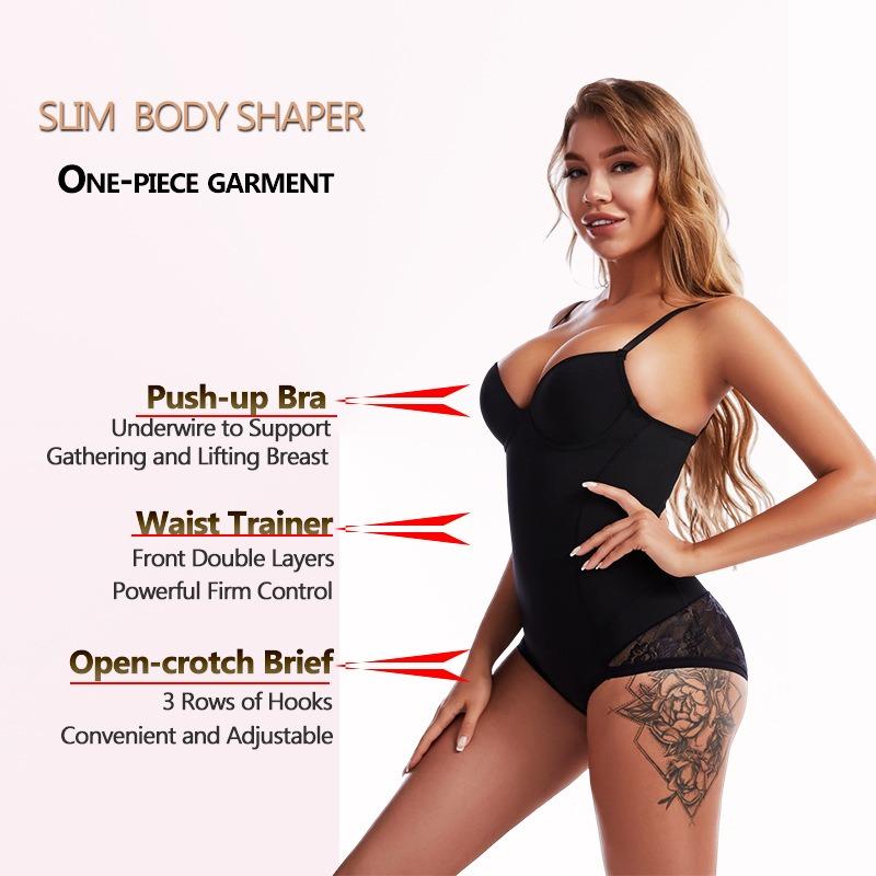 Women Shaping Bodysuit With Steel Ring Bra Tummy Control Butt Lifter Body Shaper
