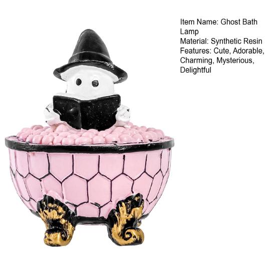 Ghost Bubble Bath Light Halloween Ghost Reading Book Night Light Handmade LED Table Lamp for Bedroom Study Room Bathroom Decor