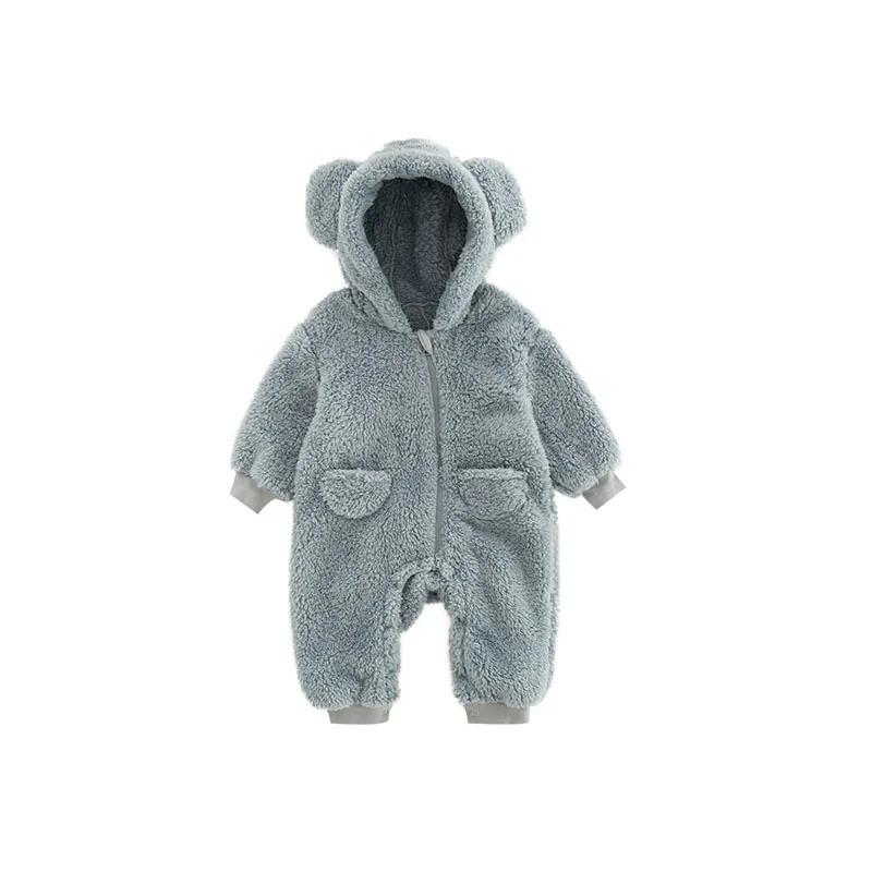 Sevimli Bebek Tulumları Sıcak Polar Yenidoğan Kıyafetleri İlkbahar Sonbahar Bebek Dış Giyim Tulumlar