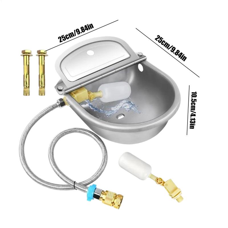 Automatic Cattle Water Fountain Stainless Steel Feeders Bowls For Livestock Intelligent Float Valve Design Livestock Dispenser