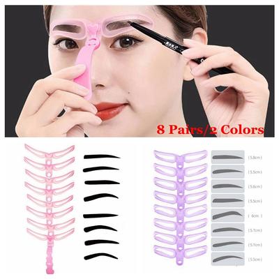 Fashion Reusable Beauty Shaping Template Eyebrow Stencils Kit Brow Grooming Card Eyebrow Definition