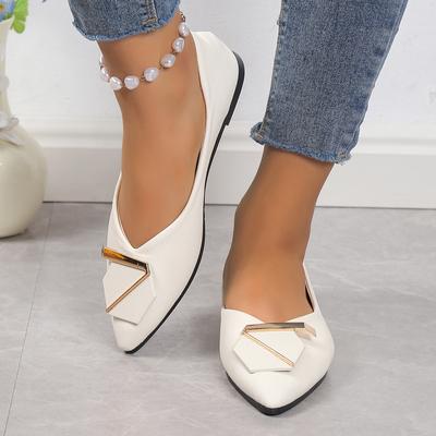 Fashion Women Shoes Leather Pointed Toe Flat Soft Sole Sandals Fashion Solid Anti-Slip Indoor and Outdoor Comfortable Footwear