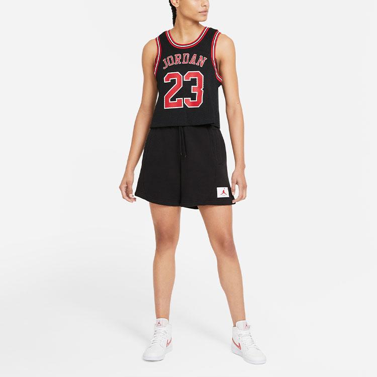 Jordan Loose Knit Mesh Breathable Basketball Jersey Women Tops Black DD0286-010