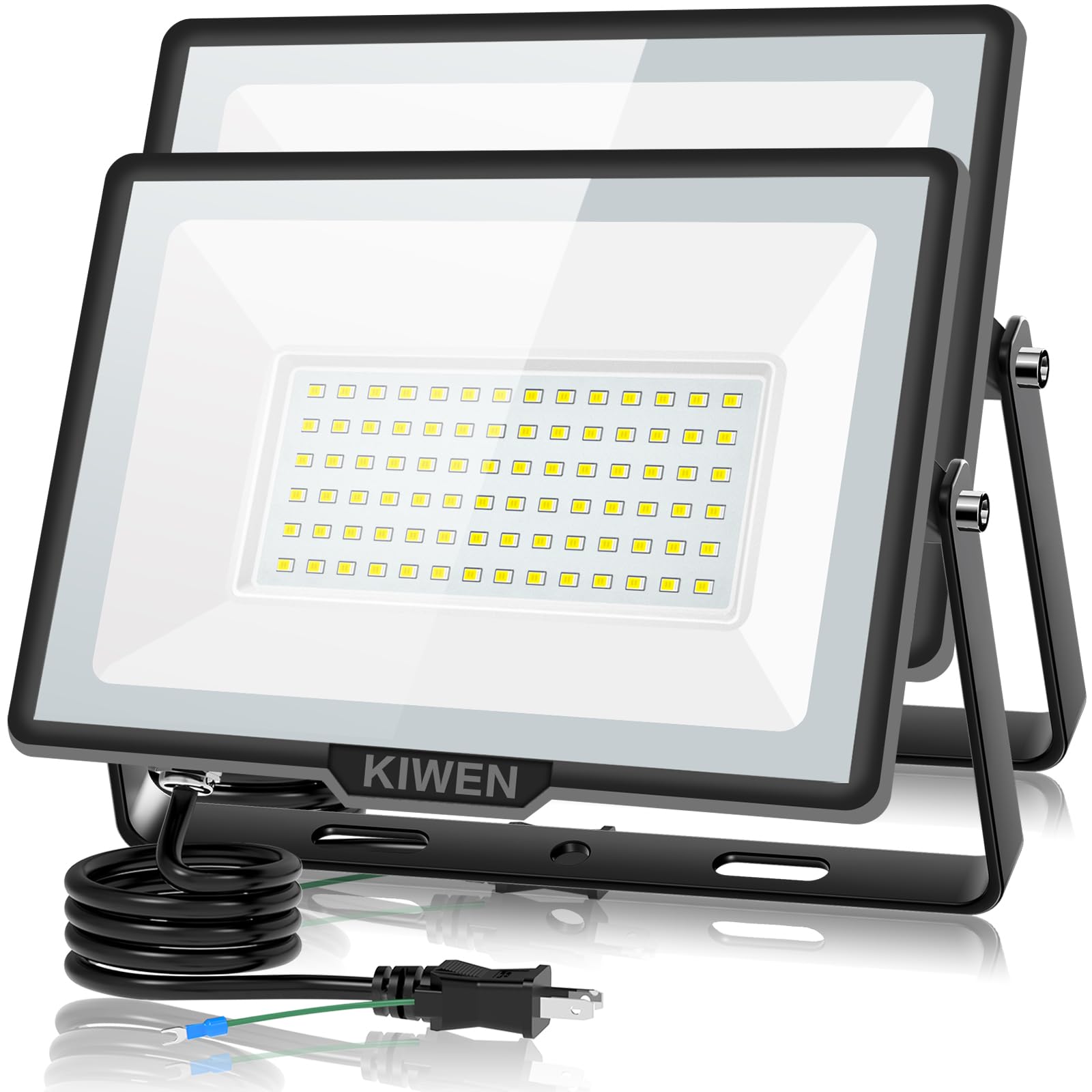 

KIWEN LED Floodlight, Outdoor, Waterproof Work Light, 100V 100W, 15,000 Lumens, High Brightness (1500W Equivalent), Ultra-Lightweight, Ultra-Slim,