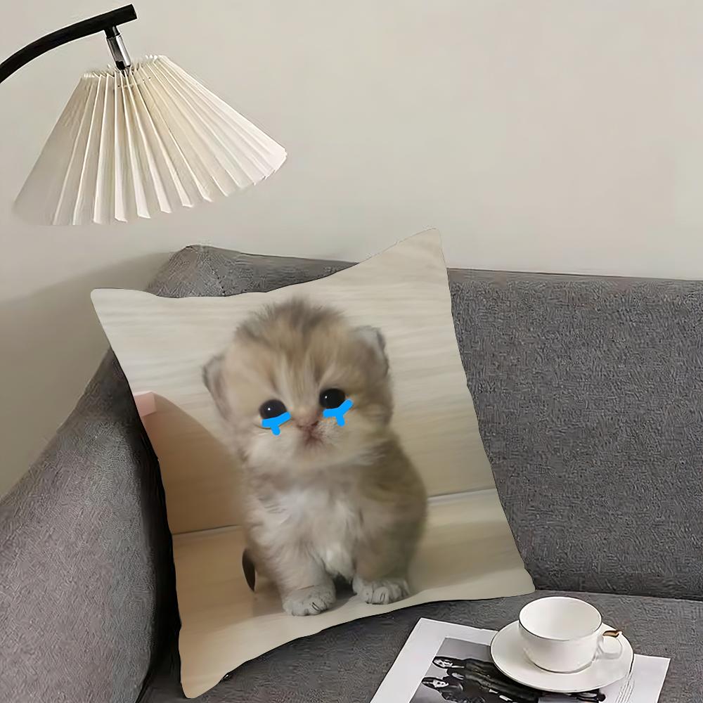 Cute Pet Animal Cushion Cover Reversible Plush Pillow Cover – For car, sofa, bedroom, perfect as a gift.