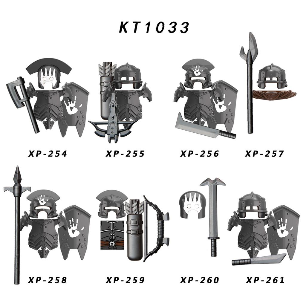Koruit Medieval Knight Asgard Soldier Weapons Action Figures Accessories Armor Helmets Building Blocks Toys For Children KT1044