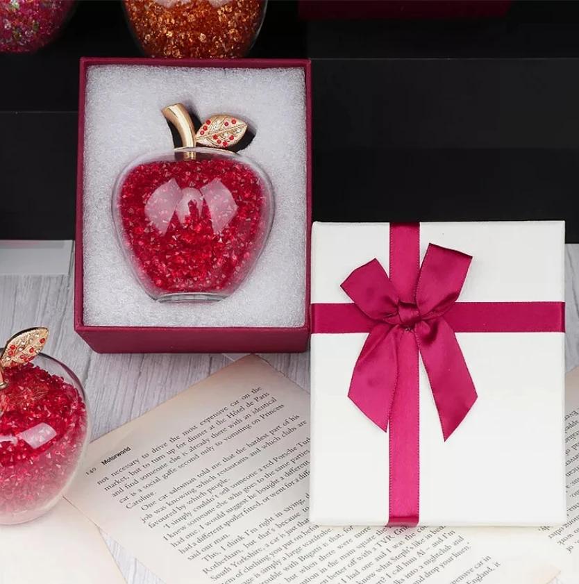 Farebná Krištáľová Remeselná Soška Jablka Trblietavé Sklo Krištáľ Domáca Dekorácia Vianočné Ozdoby Darček Vianočné Ozdoby Domov